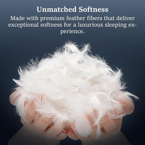 COZSINOOR Goose Down Feather Pillows - Soft 600 TC Cotton Cover | Queen Size Set of 2 for All Sleepers
