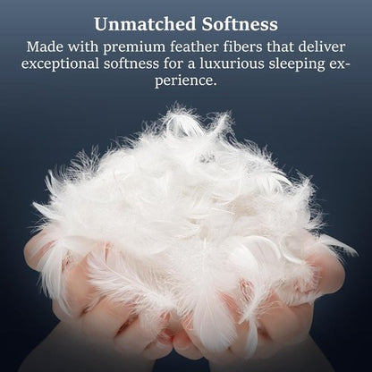 COZSINOOR Goose Down Feather Pillows - Soft 600 TC Cotton Cover | Queen Size Set of 2 for All Sleepers