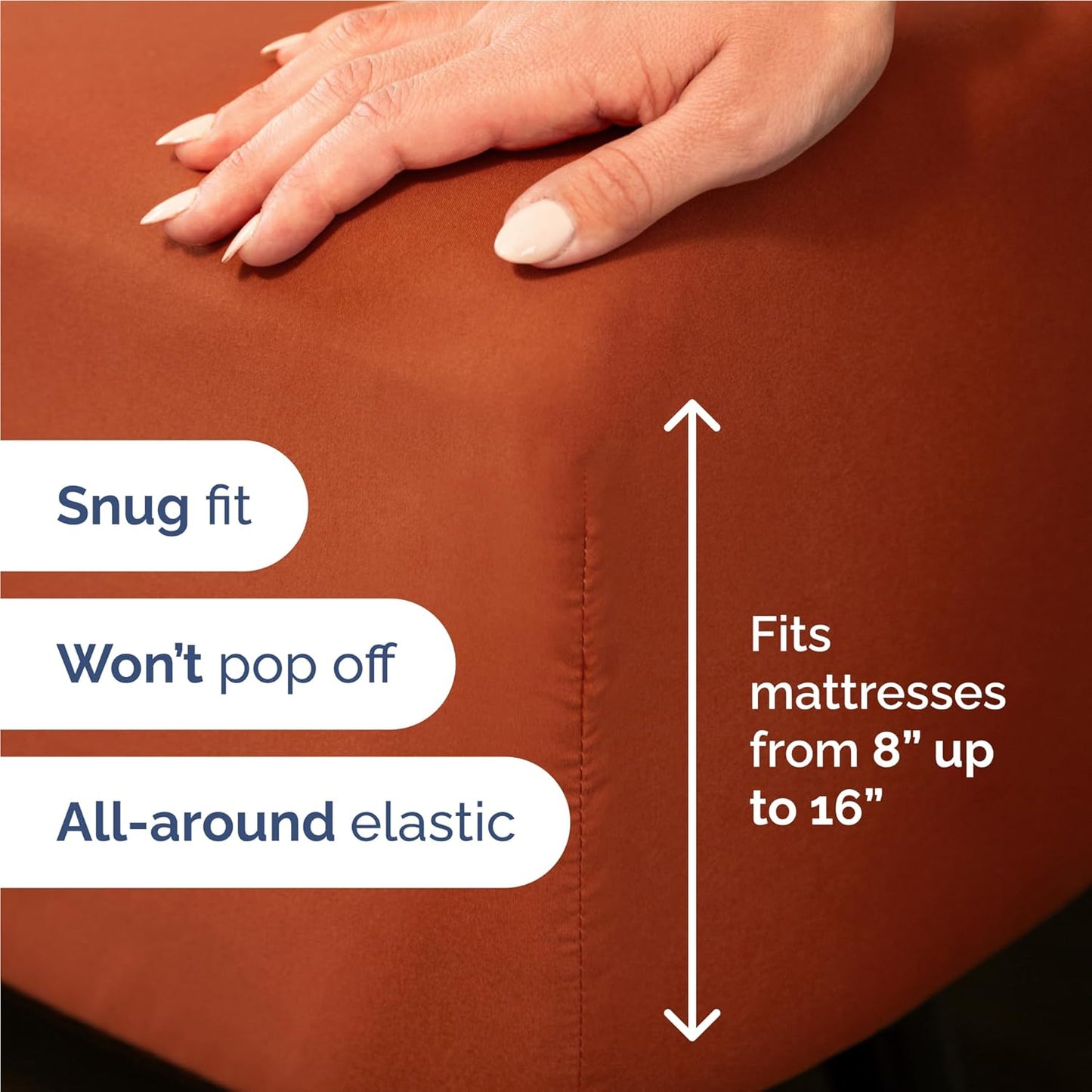 Skiennix Twin XL Sheet Set - Comfy Breathable Cooling Bedding - Luxury Hotel Quality - Deep Pockets, Soft, Wrinkle-Free - Oeko-Tex Certified - Terracotta