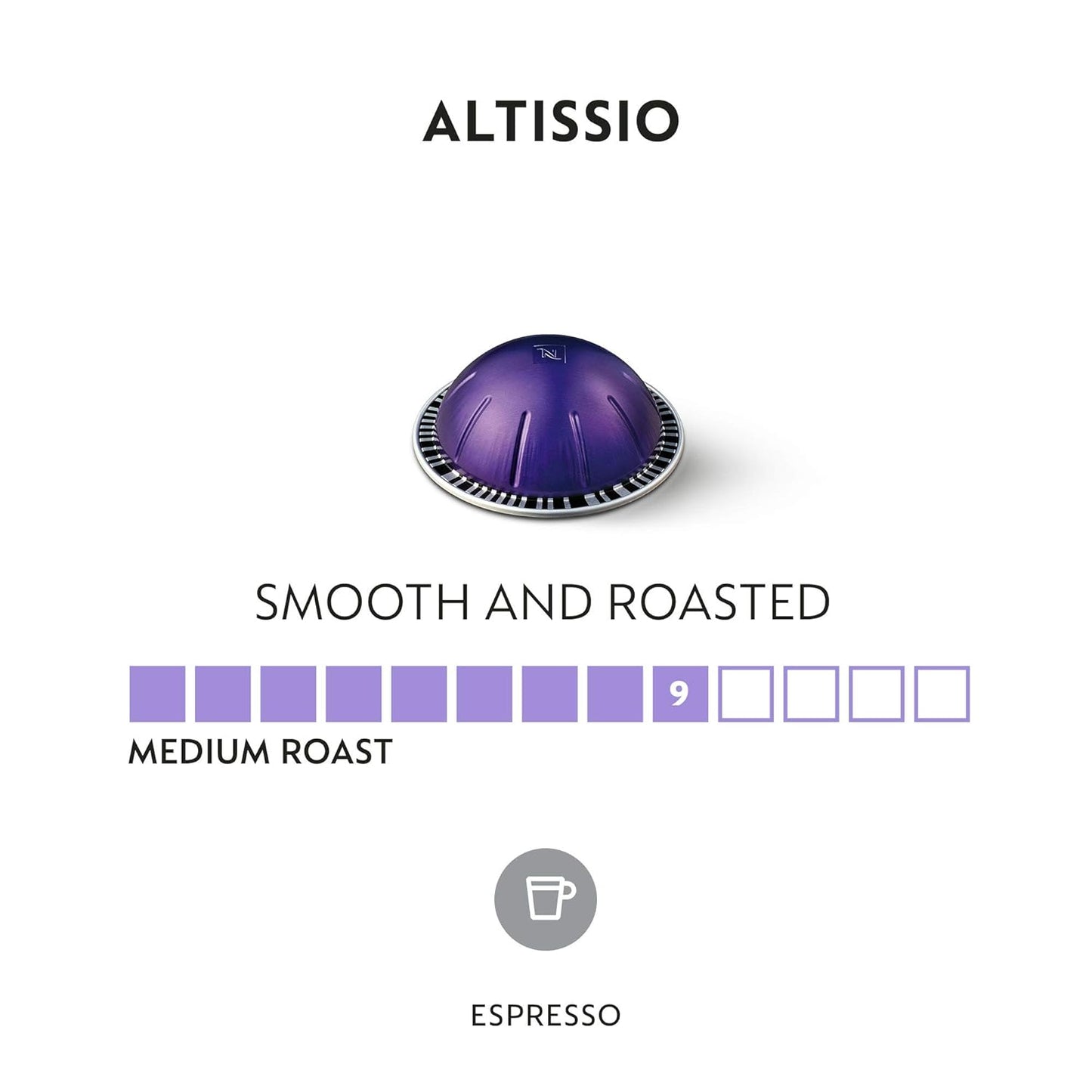 Nespresso Altissio Espresso Capsules - Medium Roast Coffee Pods | 50 Count, Perfect for 1.35oz Brews