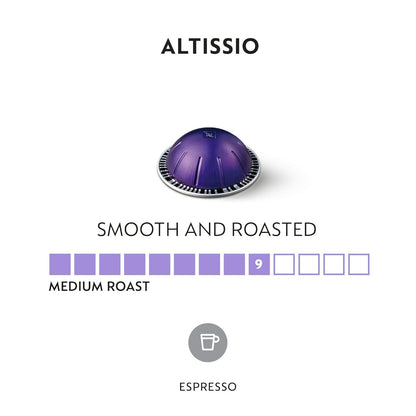Nespresso Altissio Espresso Capsules - Medium Roast Coffee Pods | 50 Count, Perfect for 1.35oz Brews