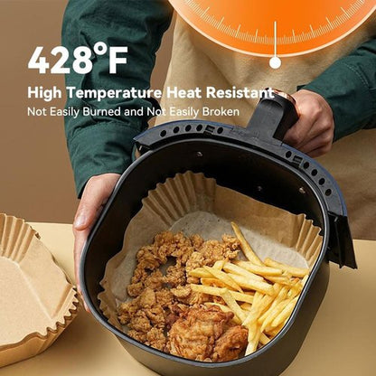 Koja Disposable Parchment Air Fryer Liners - 200 Pcs Non-Stick 8 Inch Baking Paper for Easy Clean