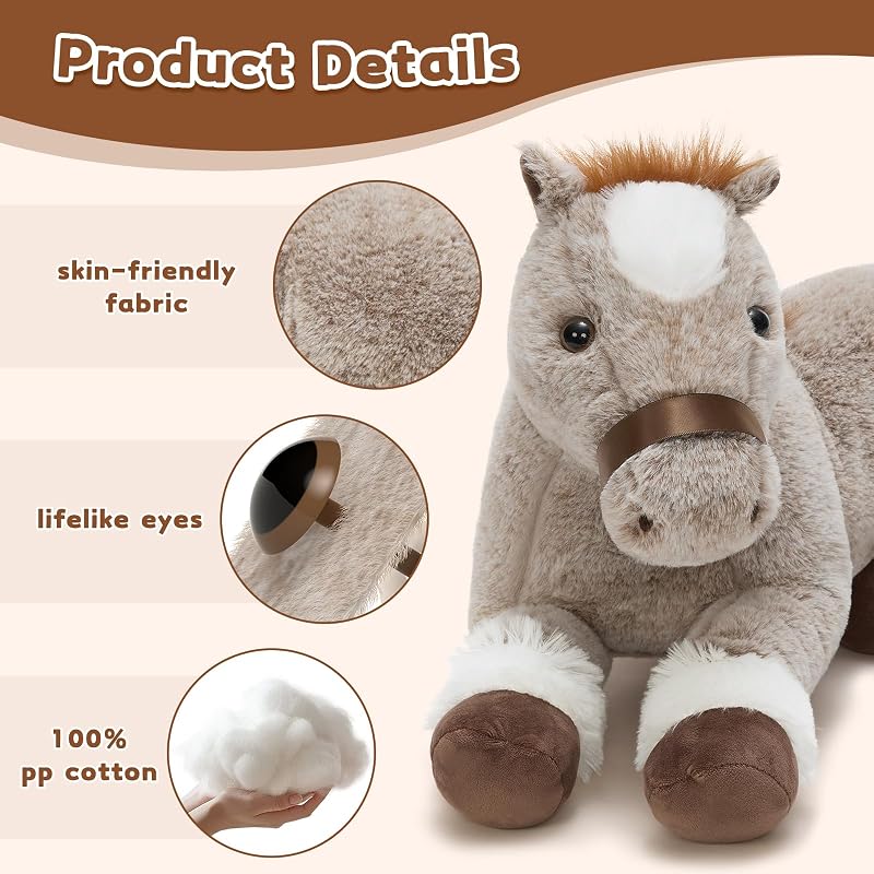 Tezituor 18" Horse Stuffed Animal Plush Fanimy Pony with Babies - Variation: Horse