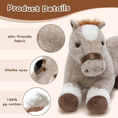 Tezituor 18" Horse Stuffed Animal Plush Fanimy Pony with Babies - Variation: Horse