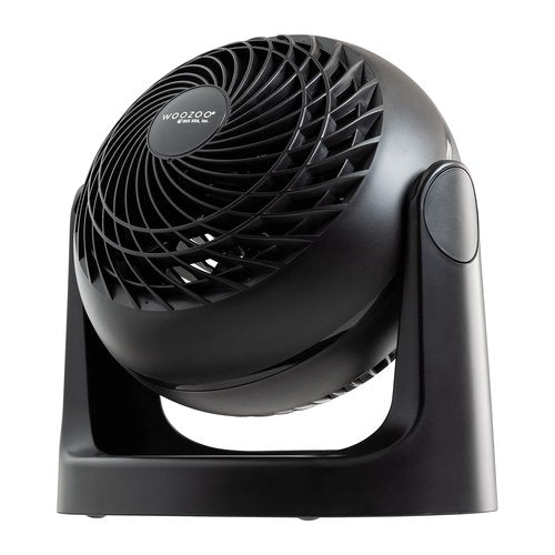 IRIS USA WOOZOO Desk Fan, Air Circulator, 3 Speeds, 52ft Max Air Distance, 157ft² Coverage, 360° Adjustable Vertical Tilt, 20db Quiet Motor, Fan for Bedroom, Office, Dorm, Medium, Black