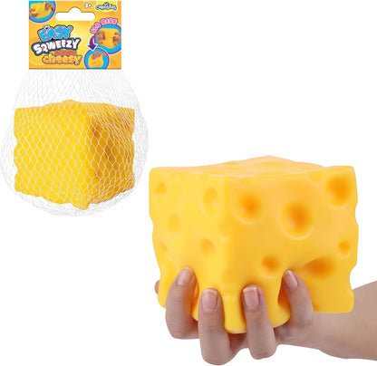 ORB Easy Sqweezy Super Cheesy - Giant Soft Cheese Stress Relief Toy | Fun, Squishy, Slow Rising Fidget for All Ages