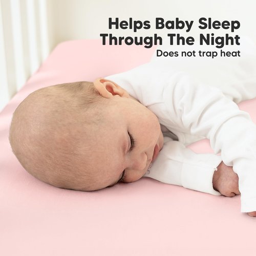 KeaBabies 2-Pack Organic Crib Sheets for Boys, Girls - 52x28 Fitted Crib Mattress Sheet Neutral, Breathable Jersey Cotton Cover for Baby Bed, Toddler Mattress, Soft & Cute Prints (Mist Rose)