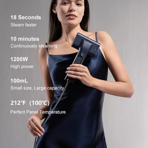 G10 Portable Clothes Steamer - Handheld Mini Iron for Travel & Home, 1200W, 0.9 lbs, Blue