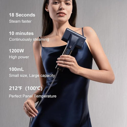 G10 Portable Clothes Steamer - Handheld Mini Iron for Travel & Home, 1200W, 0.9 lbs, Blue