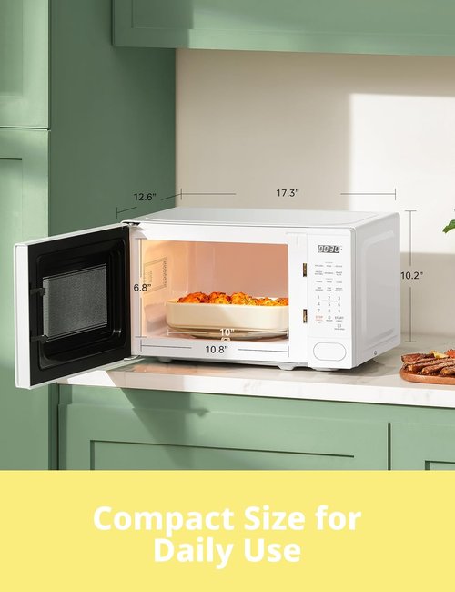 COMFEE Retro Microwave - 11 Power Levels, Fast Multi-Stage Cooking, 700W | Kitchen Timer & Child Lock