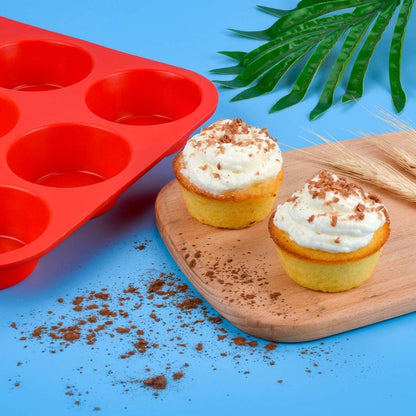 Skiennix Silicone Muffin Pan - Nonstick Cupcake Tray with Metal Reinforced Frame | BPA-Free Regular Size