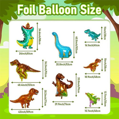 GoGoGoodie Dinosaur Theme Birthday Party Decorations - Green Dino Decor for Boys Ages 3-12