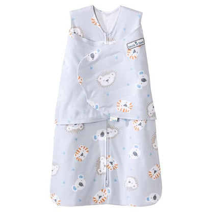 HALO Sleepsack Swaddle - 100% Cotton 3-Way Adjustable Wearable Blanket, TOG 1.5 | Multicolor Lions, Tigers & Bears, Small (3-6 Months)