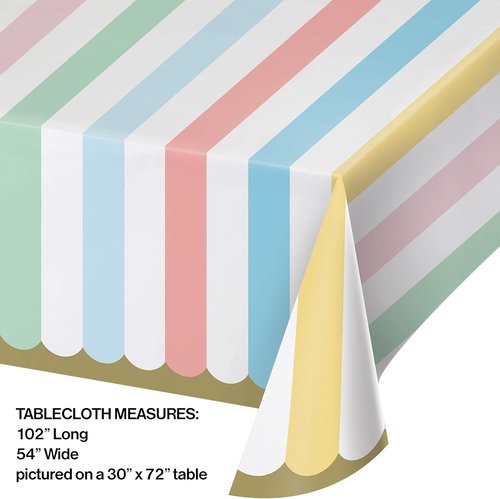 Creative Converting Pastel Celebrations Paper Tablecloth - Perfect for Parties | 1 Count