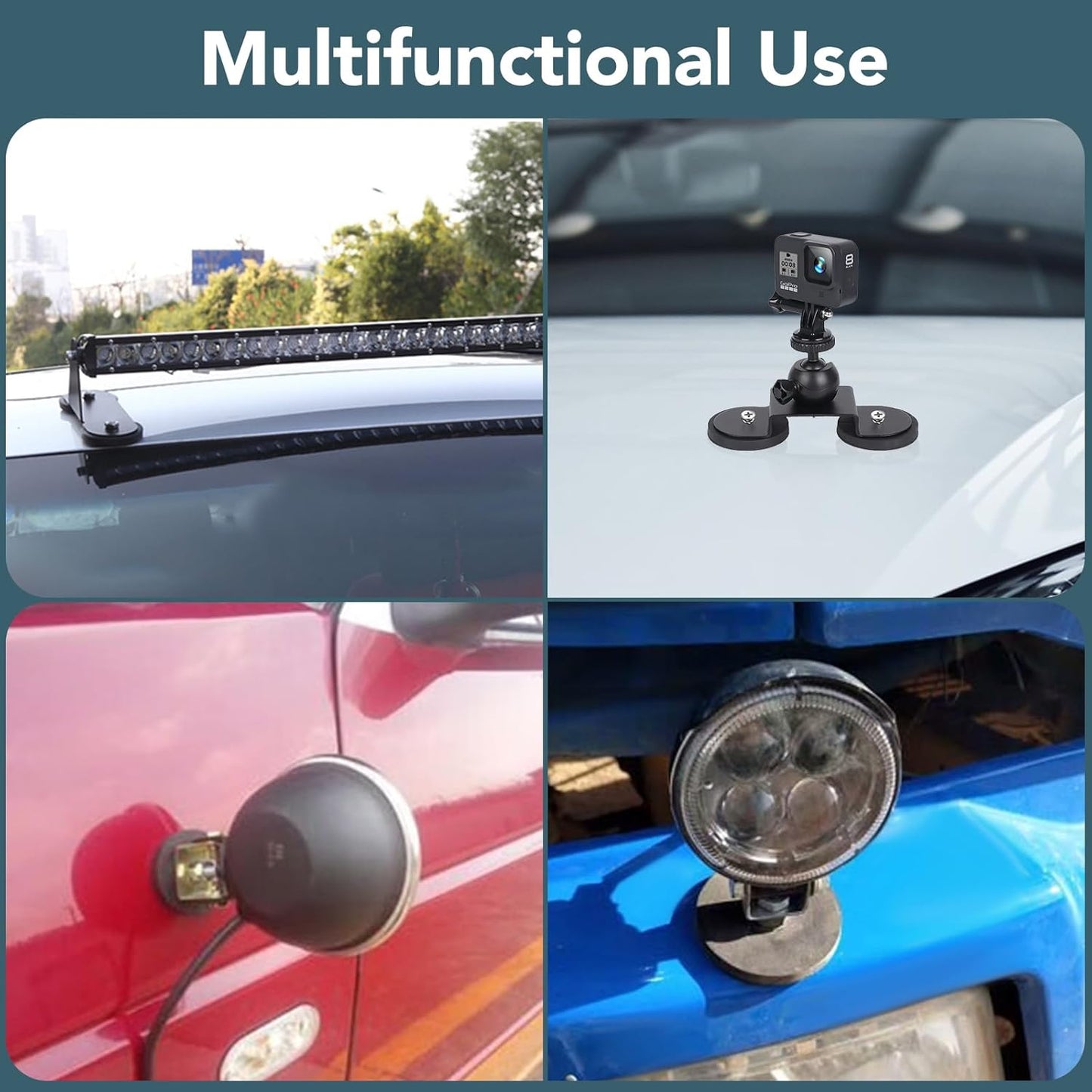 N52 Magnetic Hooks by [Brand Name] - 30lbs Capacity | 4 Rubber Coated Anti-Scratch Mounting Magnets