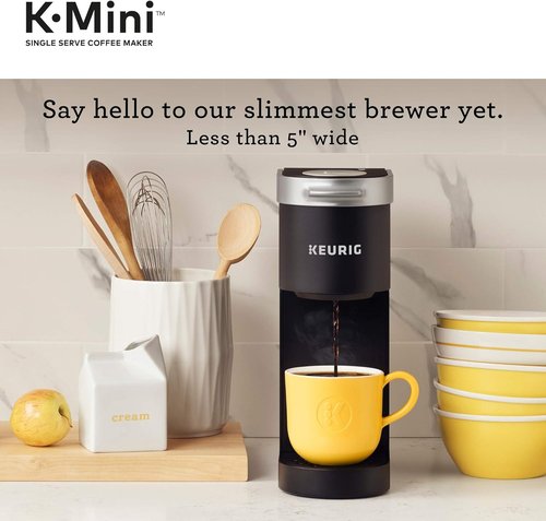 Keurig K-Mini Single-Serve Coffee Maker - Compact Design with Standalone Milk Frother | Black