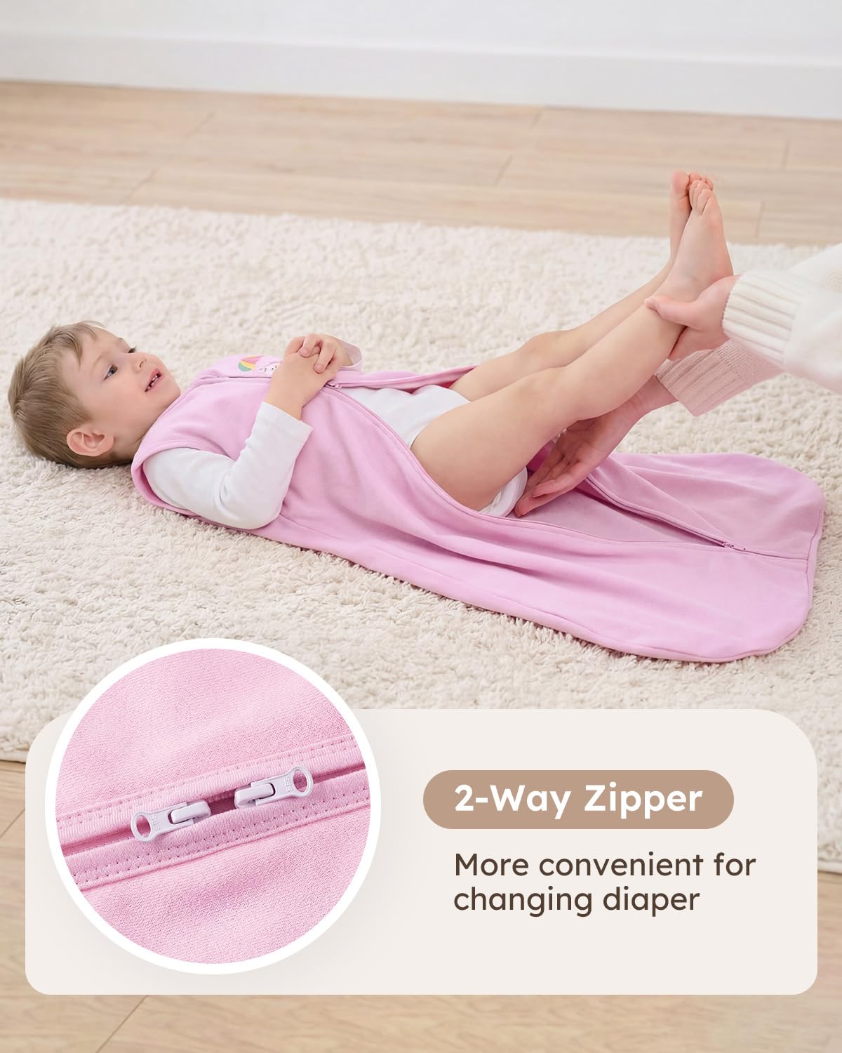 Yoofoss Baby Sleep Sack - 100% Organic Cotton Wearable Blanket | 6-12 Months, 2-Way Zipper, 3 Pack