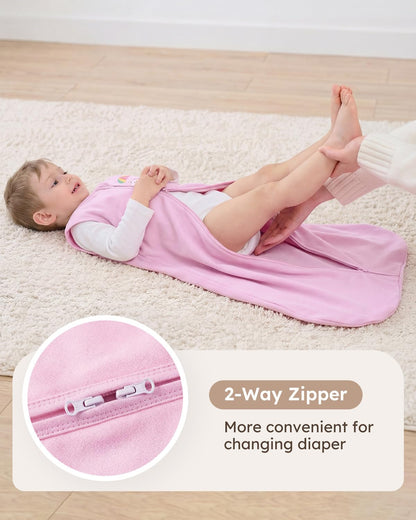 Yoofoss Baby Sleep Sack - 100% Organic Cotton Wearable Blanket | 6-12 Months, 2-Way Zipper, 3 Pack