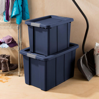 Sterilite 18 Gallon Heavy Duty Storage Bins - 6-Pack with Lids in Dark Indigo | Durable Tuff1 Design