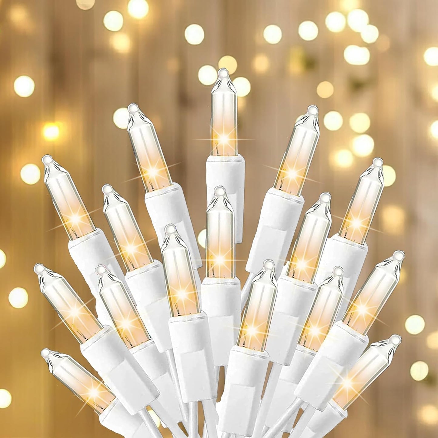 TW SHINE Warm White Christmas Lights - 20FT 100 Count Waterproof String Lights for Indoor/Outdoor Decor