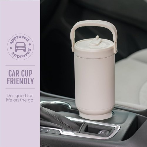 Ello Oasis Go+ 32oz Tumbler - Reusable Insulated Stainless Steel Cup with Retracting Straw | Daisies, 100% Leakproof