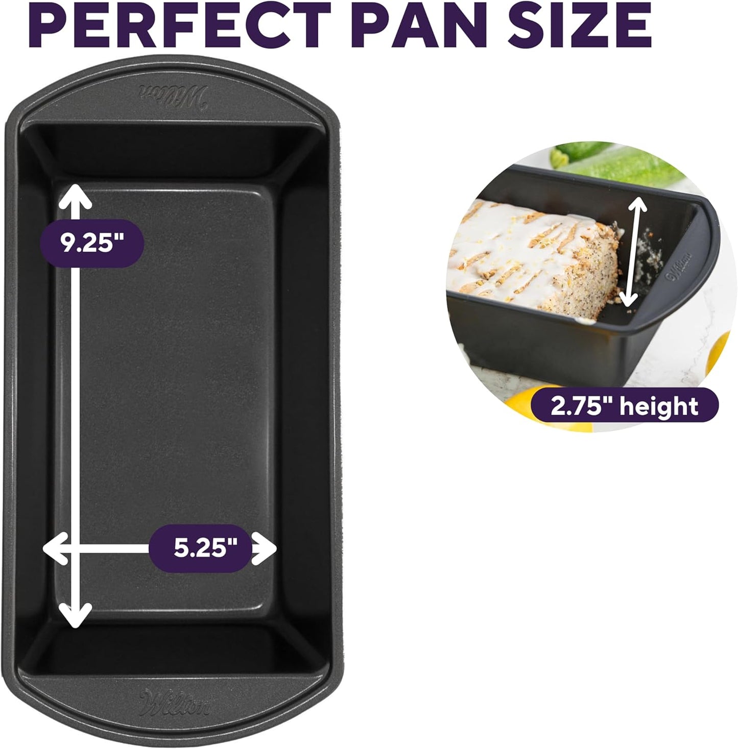 Wilton Gold Non-Stick Bakeware Large Loaf Pan - Perfect for Breads & Pound Cakes - Even Heat Distribution - 9.25 x 5.25 x 2.75 Inch