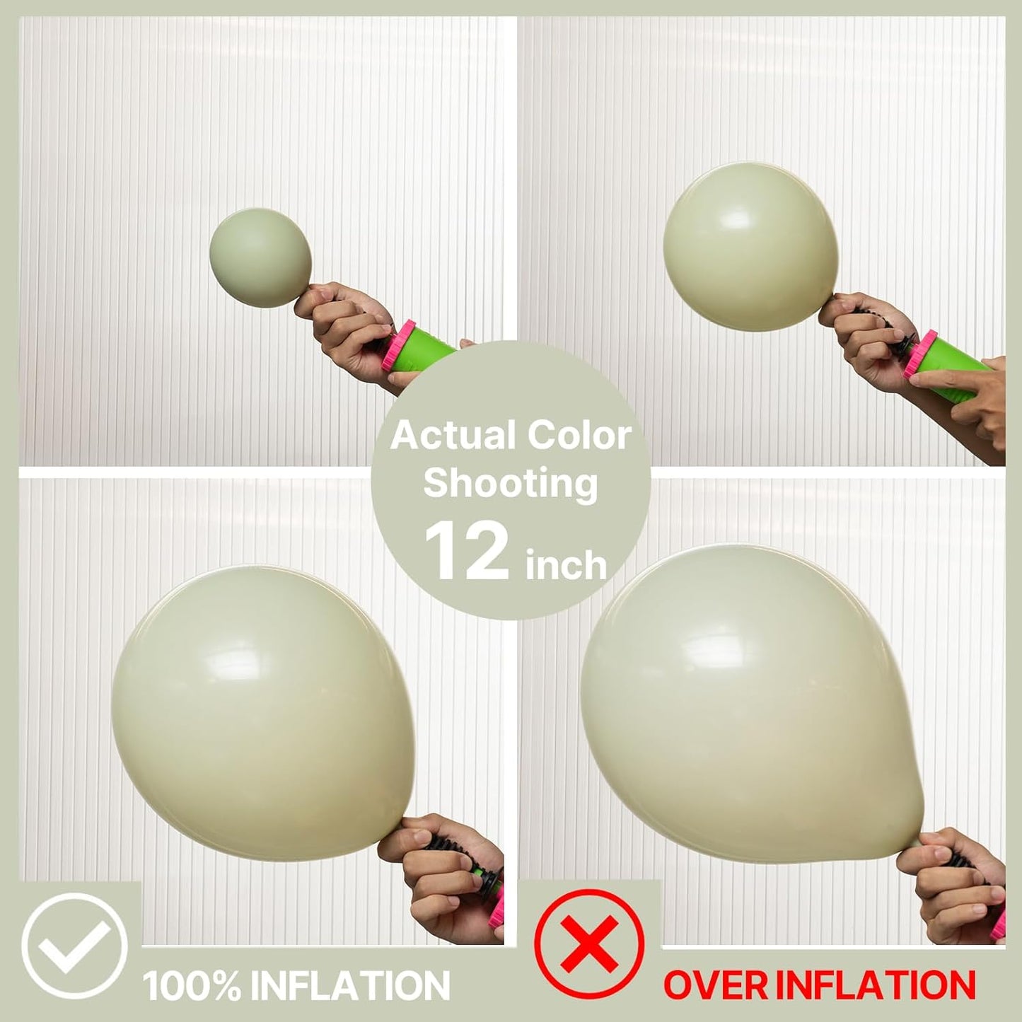 PartyWoo Sage Green Balloons - 50 Pack 12-Inch Boho Dusty Olive Latex Balloons for Events & Celebrations