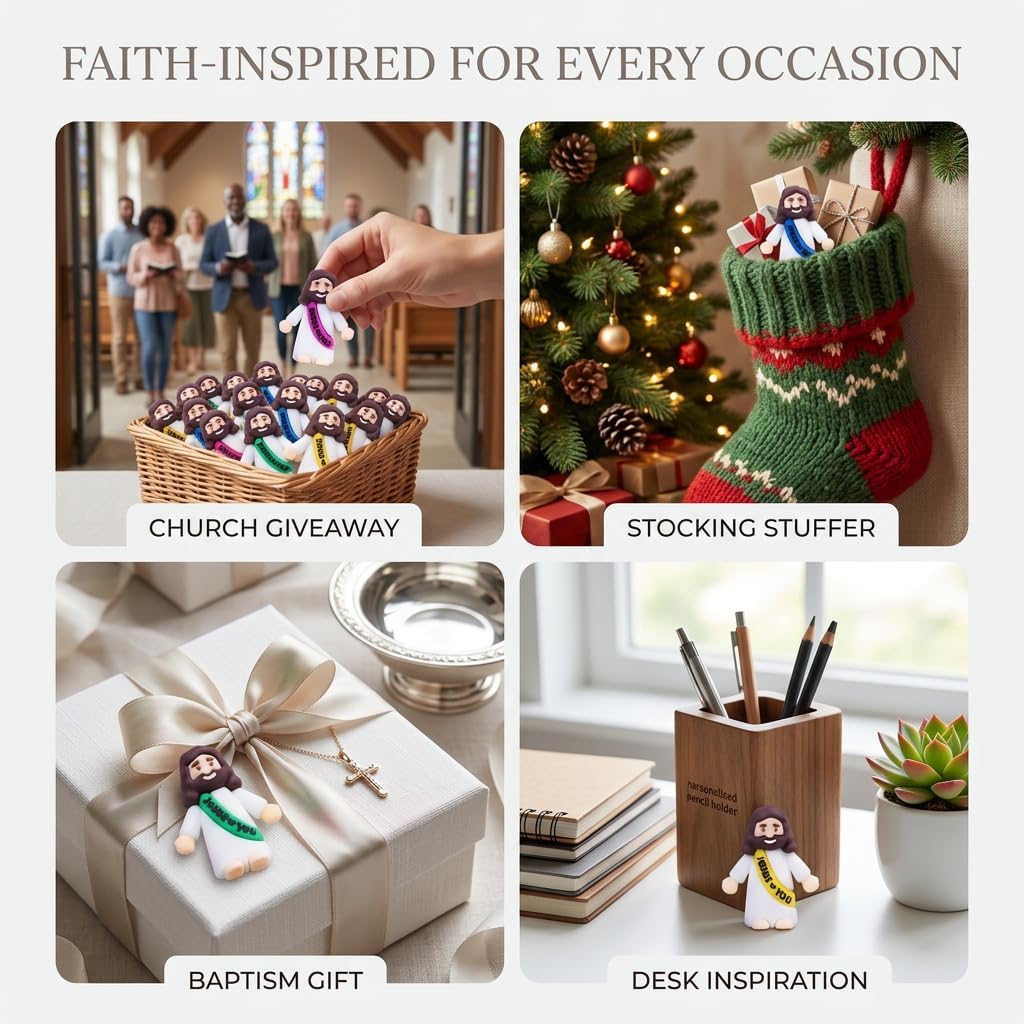 Mini Jesus Figurines by [Brand Name] - 100PCS Bulk Religious Gifts & Easter Egg Stuffers