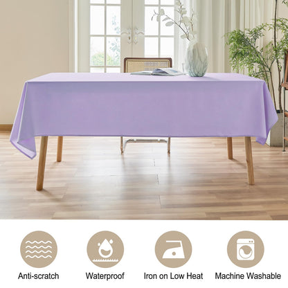 AUSSPVOCT Textured Linen Tablecloth Rectangle 52x70 Water Resistant Spill-Proof Wipeable PurpleTable Cloth Wrinkle Free Fabric Dining Table Cover for Birthday Party Farmhouse Wedding Tablecloths