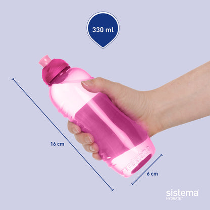 Sistema Hydrate Collection Twist 'N' Sip Water Bottle, 11.0 oz./0.3 L, Color Received May Vary