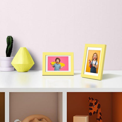 upsimples 4x6 Picture Frame, Display Pictures 3.5x5 with Mat or 4 x 6 Without, Wall Hanging Photo Frames, Yellow, 1 Pack