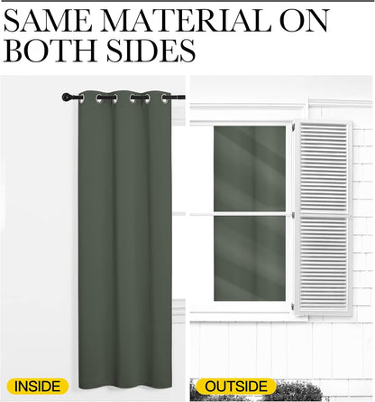 NICETOWN Blackout Draperies | Thermal Insulated Grommet Curtains - 55" W x 102" L for Holiday Decor