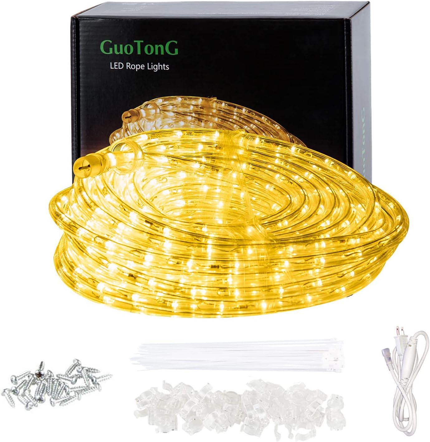 Skiennix 50ft LED Rope Lights - 540 Warm White LEDs, Waterproof, Indoor/Outdoor Use | Perfect for Backyards