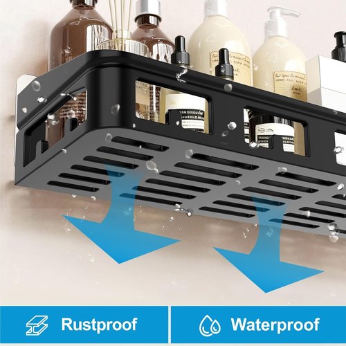 ELLO&ALLO Shower Caddy - Rustproof Stainless Steel Adhesive Shelves | Large Capacity, No Drilling, 2 Pack