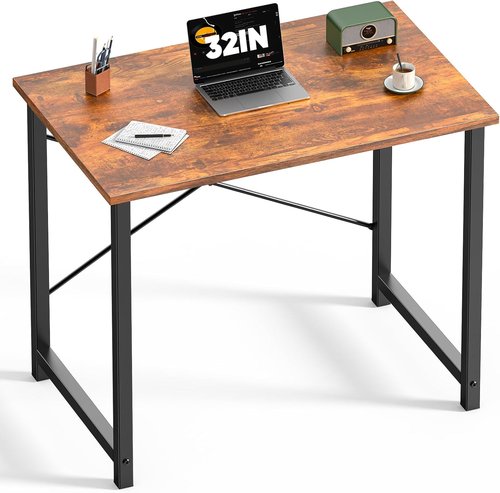 DUMOS Compact 32-Inch Small Computer Desk - Modern Minimalist Writing Table for Home & Bedroom