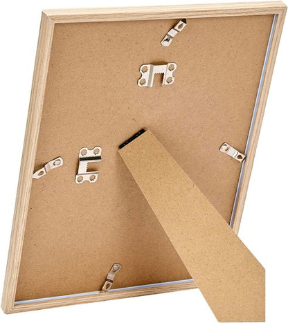 JCJMY 9x11 Picture Frame - Versatile Wall Mounting & Tabletop Display | Shatter-Resistant Plexiglass, Natural Finish