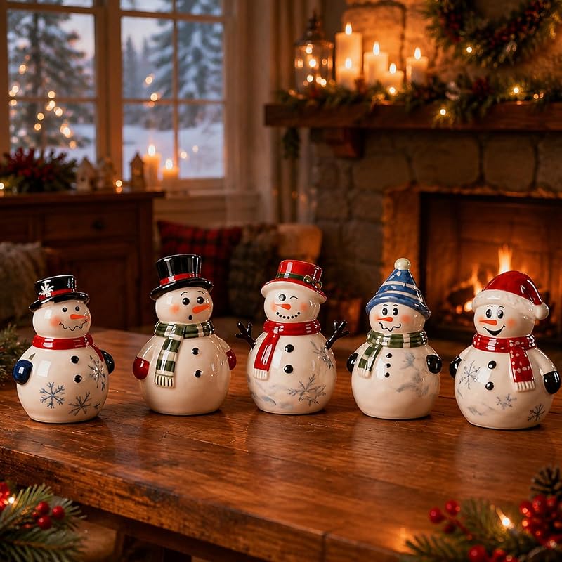 Christmas Snowman Face Sticker Set - 41 Pcs Vinyl Decor for Cups, Windows & Gifts