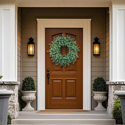 Boxwood Wreath | 26'' Large Artificial Greenery for Front Door & Home Decor - All Seasons