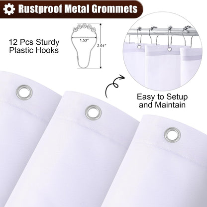 OLANLY Luxury Ombre Shower Curtain Set - Waterproof & Washable | Brown & White, 72x72 Inches