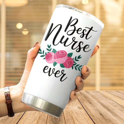 CUBICER Stainless Steel 20 Oz Tumbler - Best Nurse Ever Design | Perfect Gift for Healthcare Professionals