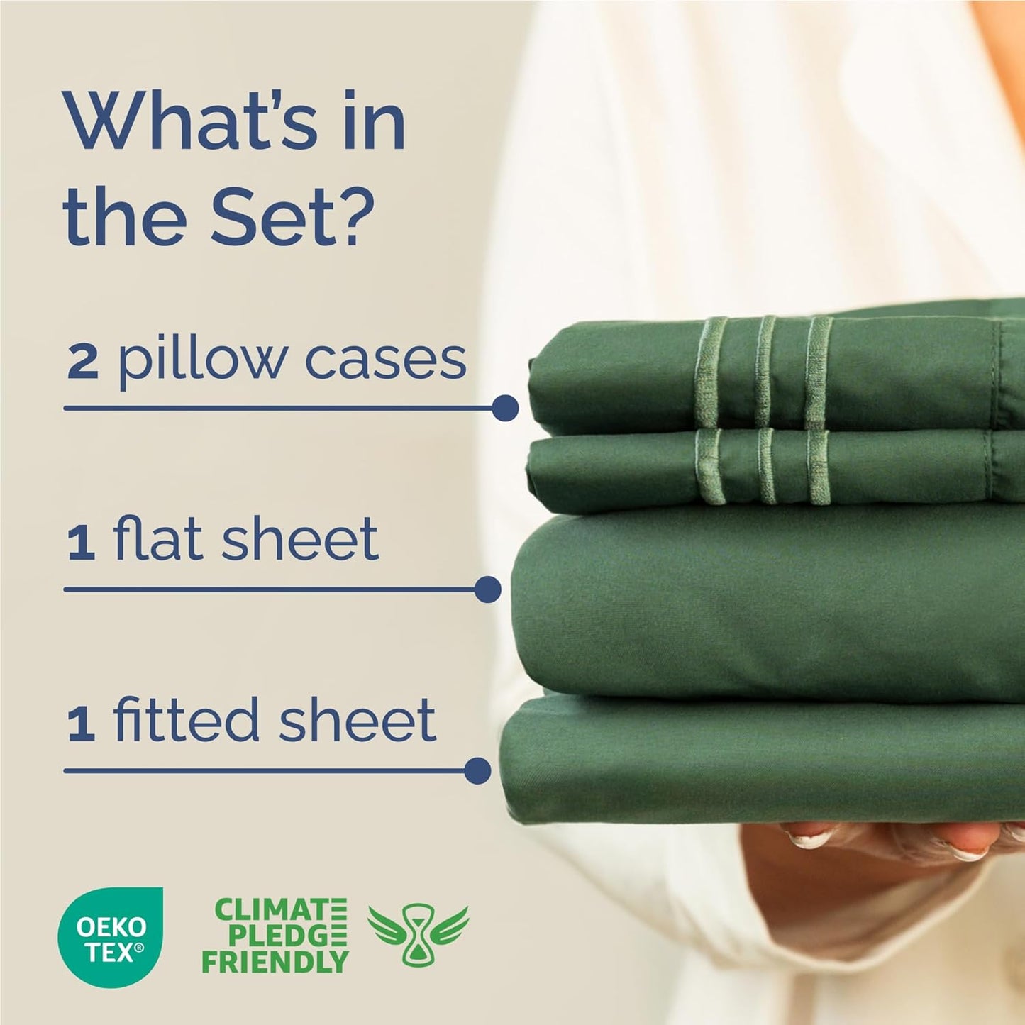 Skiennix Full Size 4-Piece Sheet Set - Comfy Cooling Bed Sheets | Hotel Luxury Bedding in Emerald Green