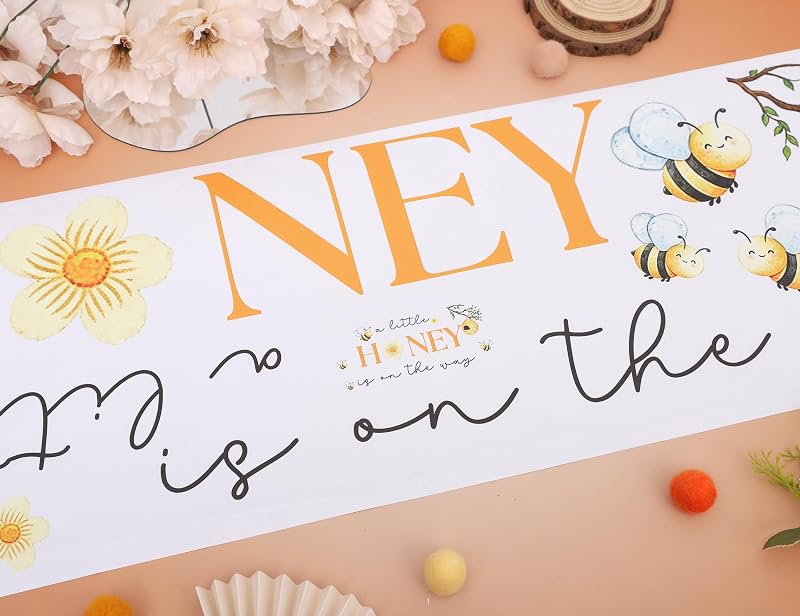 Bee Baby Shower Backdrop Decal Sign - Honey Theme Nursery Wall Decoration