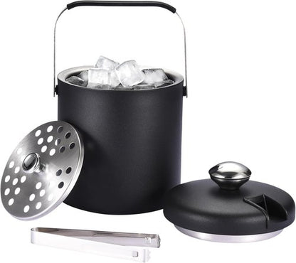 flybold Small Ice Bucket for Parties - Ice Bucket with Lid for Cocktail Bar - Double Walled Ice Container - Portable Chiller Bin Basket - Insulated Wine Buckets for Indoor or Outdoor - Ice Cube Holder