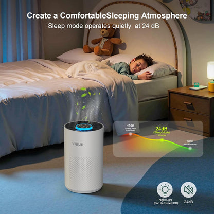 Vniup H14 True HEPA Air Purifier - Fragrance Function & Sleep Mode for Bedrooms Up to 1350 ft²