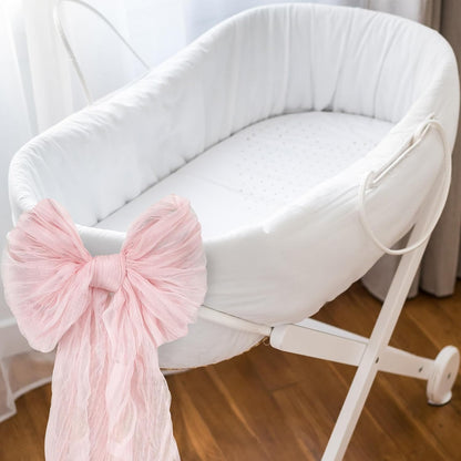 XunYee Large Pink Bows - 10 x 18 Inches Giant Crib Decor for Nursery, Parties & Showers