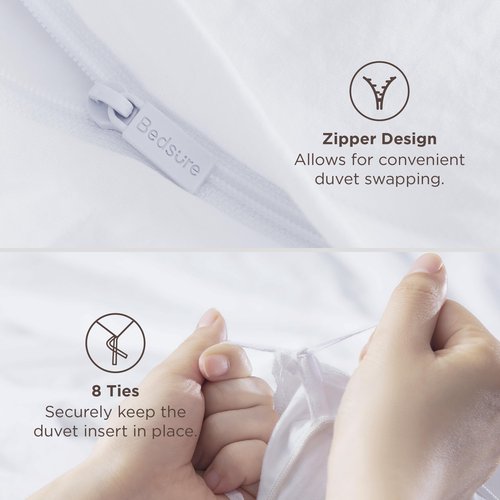 Bedsure Pink Duvet Cover Queen Size - 3 Pieces Prewashed Cotton-Like Polyester Extra Soft Bedding Set, Includes 1 Duvet Cover 90x90 Inches with Zipper Closure & 2 Pillow Shams, Comforter Not Included