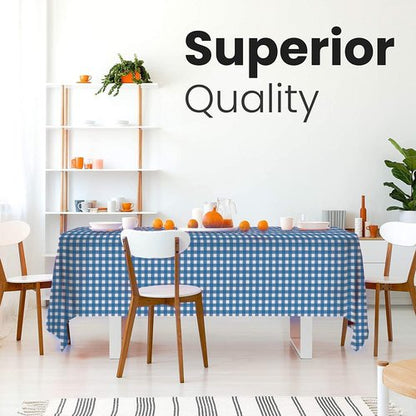 Blue Gingham Checkered Picnic Tablecloths by [Brand Name] - 14 Pack Disposable 54x108 in. for Parties & Events