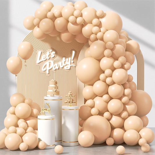 Skiennix 120pcs Nude Balloons - Boho Neutral Balloon Arch Kit for Weddings & Parties | 5-18 Inch Sizes
