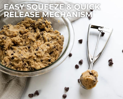 Saffron & Sage Stainless Steel Cookie Scoop - Heavy Duty 2 Tbsp with Comfortable Handles | Rust Resistant & Dishwasher Safe
