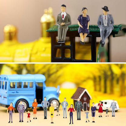 Skiennix Miniature People Figurines - 30 Pcs 1:30 Scale Tiny Models for Realistic Scenes